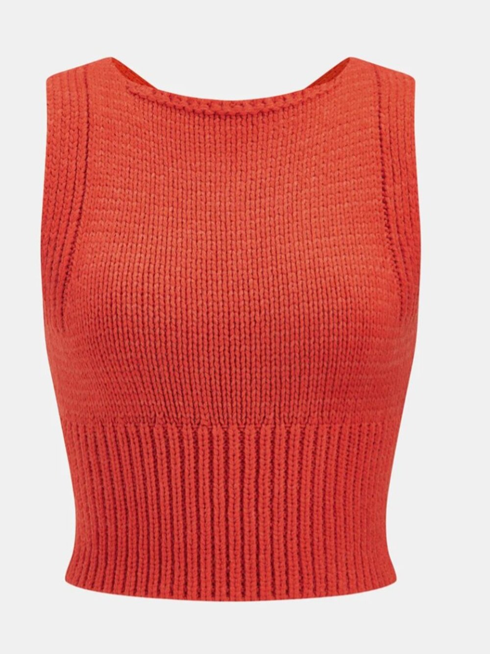 Commense Crisscross Back Cropped Knitted Tank Top M